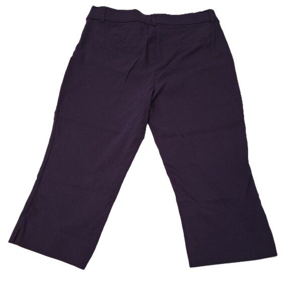 Ricki's Womens Stretch Crop Capris Pants Size 10 Purple  Summer Pool Golf Travel - Picture 4 of 16